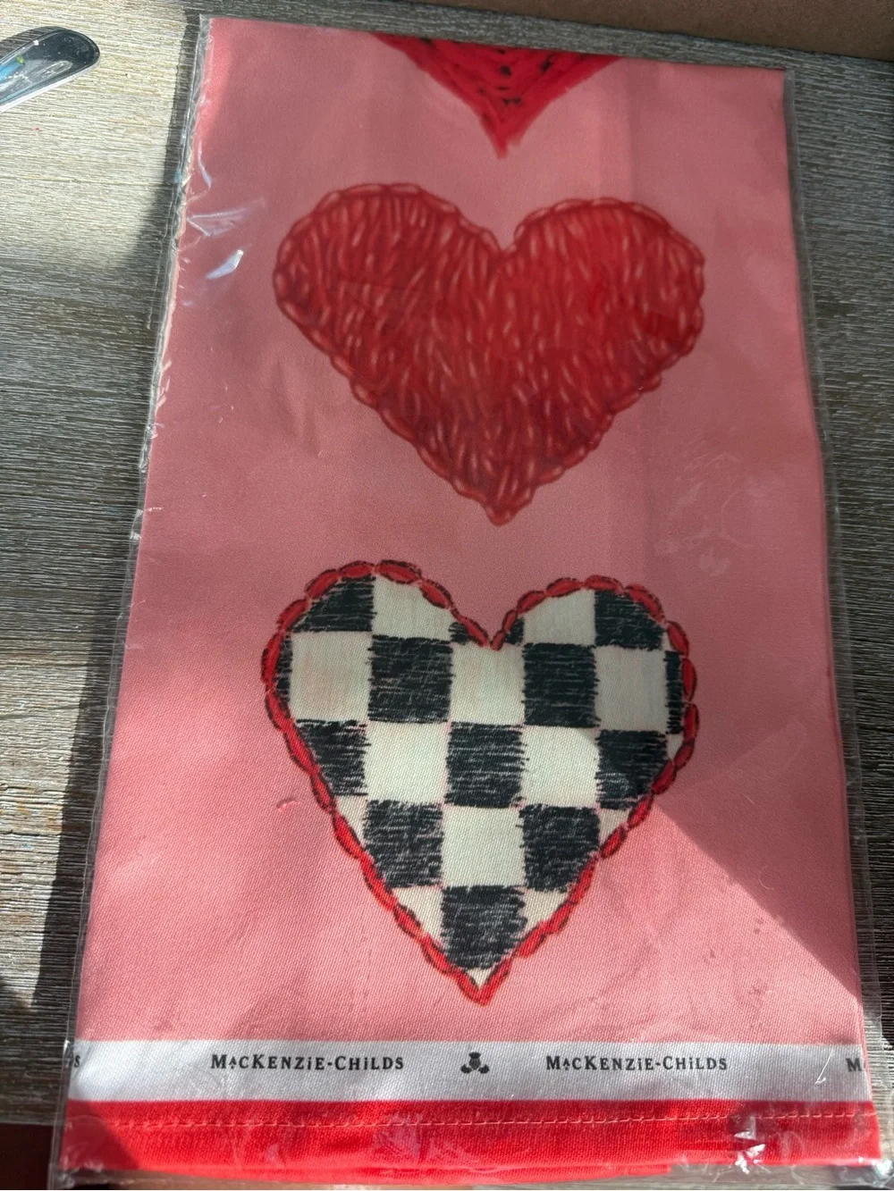 NWT Mackenzie Childs Heart Dish Towel